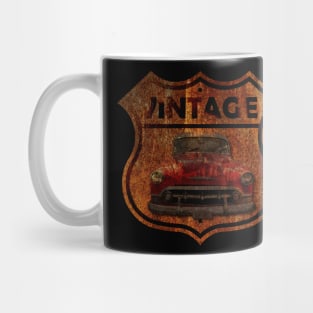 Vintage Car Road sign Rustic Mug